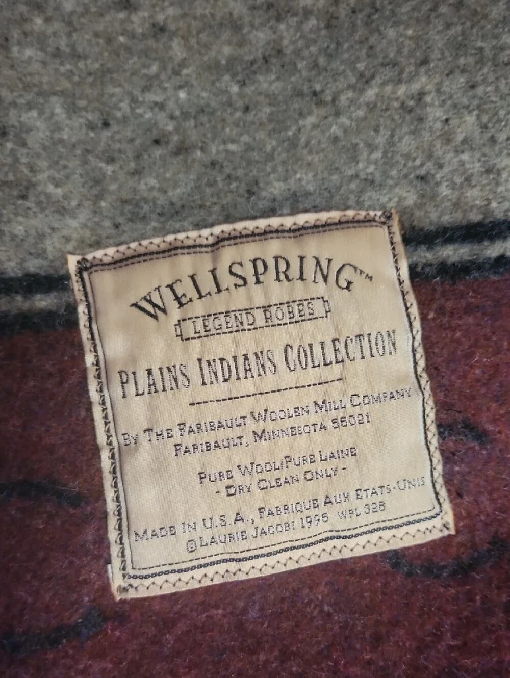 RARE! 1995 Wellspring Wool Mid Wieght Blanket - Horse Print